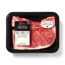 USDA Choice Angus Beef T-Bone Steak - Price Per Lb - Good & Gather™ 10 USDA Choice Angus Beef T-Bone Steak - Price Per Lb - Good & Gather™ -Good And Gather Store GUEST 0f4024c5 ddba 48a2 a93e 20af64642bf7