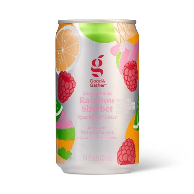 Rainbow Sherbet Sparkling Water - 10pk/7.5 Fl Oz Cans Good & Gather™ 2 Rainbow Sherbet Sparkling Water - 10pk/7.5 Fl Oz Cans Good & Gather™ - Image 2