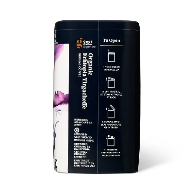 Signature Coffee Organic Ethiopian Yirgacheffe Light Roast Ground Coffee - 12oz - Good & Gather™ 2 Signature Coffee Organic Ethiopian Yirgacheffe Light Roast Ground Coffee - 12oz - Good & Gather™ - Image 2