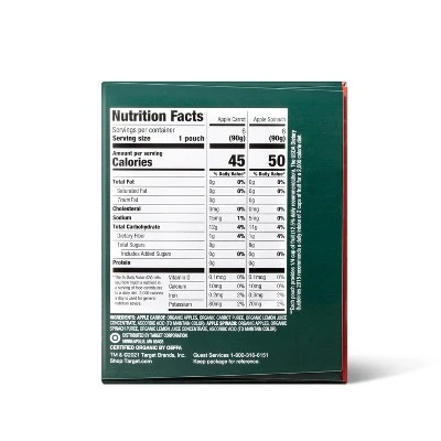 Organic Applesauce Pouches - Apple Carrot & Apple Spinach - Good & Gather™ 2 Organic Applesauce Pouches - Apple Carrot & Apple Spinach - Good & Gather™ - Image 2