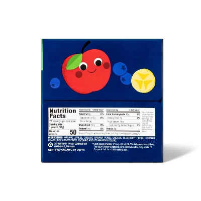 Apple Banana Blueberry Fruit Puree Pouches - 4.76lb/24ct - Good & Gather™ 2 Apple Banana Blueberry Fruit Puree Pouches - 4.76lb/24ct - Good & Gather™ - Image 2
