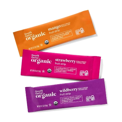 Organic Fruit Strip Variety Pack - Strawberry, Mango, Wildberry - 18oz/36ct - Good & Gather™ 3 Organic Fruit Strip Variety Pack - Strawberry, Mango, Wildberry - 18oz/36ct - Good & Gather™ - Image 3