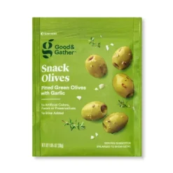 Pitted Green Olives With Garlic Snack Pouch - 1.05oz - Good & Gather™ -Good And Gather Store GUEST 4c647938 c5a6 4bbd 9ec3 850e6702ac8c