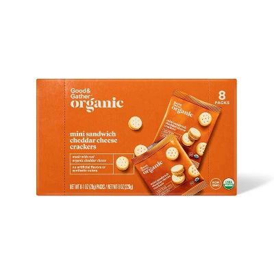 Organic Mini Sandwich Cheddar Cheese Crackers - 8oz/8ct - Good & Gather™ 5 Organic Mini Sandwich Cheddar Cheese Crackers - 8oz/8ct - Good & Gather™ - Image 5