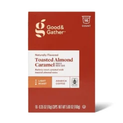 Naturally Flavored Toasted Almond Caramel Light Roast Coffee - 16ct Single Serve Pods - Good & Gather™ -Good And Gather Store GUEST 52566ff6 3da5 491e bc06 d3a9da4000e4