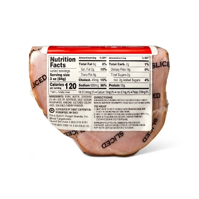 Hickory Smoked Uncured Boneless Sliced Quarter Ham - Price Per Lb - Good & Gather™ 2 Hickory Smoked Uncured Boneless Sliced Quarter Ham - Price Per Lb - Good & Gather™ - Image 2