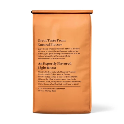 Naturally Flavored Hazelnut Decaf Bagged Light Roast Ground Coffee - 12oz - Good & Gather™ 2 Naturally Flavored Hazelnut Decaf Bagged Light Roast Ground Coffee - 12oz - Good & Gather™ - Image 2