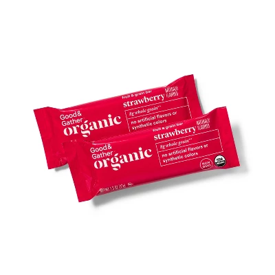 Organic Whole Grain Strawberry Fruit & Grain Bars - 6ct - Good & Gather™ 2 Organic Whole Grain Strawberry Fruit & Grain Bars - 6ct - Good & Gather™ - Image 2