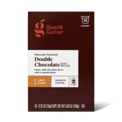 Naturally Flavored Double Chocolate Light Roast Coffee -16ct Single Serve Pods - Good & Gather™ -Good And Gather Store GUEST 74b7b8f8 55b6 44b7 b440 2dd2e5944e66