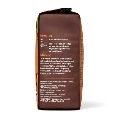 Naturally Flavored Hazelnut Decaf Bagged Light Roast Ground Coffee - 12oz - Good & Gather™ 1 Naturally Flavored Hazelnut Decaf Bagged Light Roast Ground Coffee - 12oz - Good & Gather™