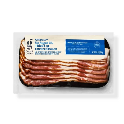 Uncured No Sugar Thick Cut Bacon - 12oz - Good & Gather™ 3 Uncured No Sugar Thick Cut Bacon - 12oz - Good & Gather™ - Image 3