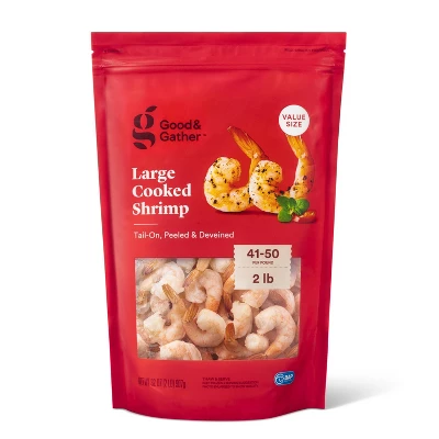 Large Tail-On, Peeled, Deveined Cooked Shrimp - Frozen - 41-50ct/lb - 2lbs - Good & Gather™ 3 Large Tail-On, Peeled, Deveined Cooked Shrimp - Frozen - 41-50ct/lb - 2lbs - Good & Gather™ - Image 3