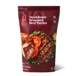 Steakhouse Seasoned Beef Burger Patties - Frozen - 48oz/12ct - Good & Gather™ 7 Steakhouse Seasoned Beef Burger Patties - Frozen - 48oz/12ct - Good & Gather™ -Good And Gather Store GUEST 985f5e71 a9de 4e71 a9f5 4c9d121d05a9