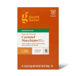 Naturally Flavored Caramel Macchiato Decaf Light Roast Coffee - 16ct Pods - Good & Gather™ -Good And Gather Store GUEST 9ad23d83 f96a 4e71 af83 83089f833d13