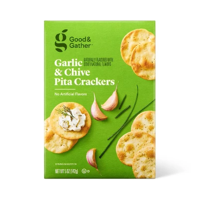 Garlic Naturally Flavored With Other Natural Flavors And Chive Pita Cracker - 5oz - Good & Gather™ 4 Garlic Naturally Flavored With Other Natural Flavors And Chive Pita Cracker - 5oz - Good & Gather™ - Image 4