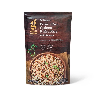 90 Second Brown Rice, Quinoa & Red Rice With Flaxseeds Microwavable Pouch - 8.5oz - Good & Gather™ 3 90 Second Brown Rice, Quinoa & Red Rice With Flaxseeds Microwavable Pouch - 8.5oz - Good & Gather™ - Image 3