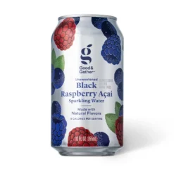Black Raspberry Acai Sparkling Water - 8pk/12 Fl Oz Cans - Good & Gather™