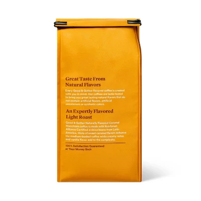 Naturally Flavored Caramel Macchiato Light Roast Ground Coffee - 12oz - Good & Gather™ 1 Naturally Flavored Caramel Macchiato Light Roast Ground Coffee - 12oz - Good & Gather™