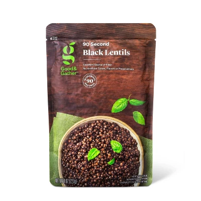 90 Second Black Lentils Microwavable Pouch - 8oz - Good & Gather™ 3 90 Second Black Lentils Microwavable Pouch - 8oz - Good & Gather™ - Image 3