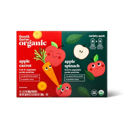 Organic Applesauce Pouches - Apple Carrot & Apple Spinach - Good & Gather™ 4 Organic Applesauce Pouches - Apple Carrot & Apple Spinach - Good & Gather™ - Image 4