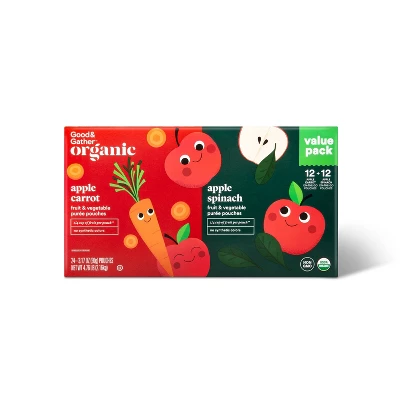 Organic Applesauce Pouches - Apple Carrot & Apple Spinach - Good & Gather™ 5 Organic Applesauce Pouches - Apple Carrot & Apple Spinach - Good & Gather™ - Image 5