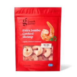Peeled & Deveined Tail On Cooked Shrimp - Frozen - 16-20ct/16oz - Good & Gather™ -Good And Gather Store GUEST ca27fd16 7649 45db 9117 ffe953dd7c04