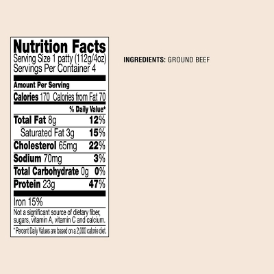 93/7 Ground Beef Burger Patties - 1lb - Good & Gather™ 4 93/7 Ground Beef Burger Patties - 1lb - Good & Gather™ - Image 4