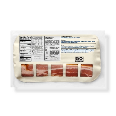 Uncured No Sugar Thick Cut Bacon - 12oz - Good & Gather™ 2 Uncured No Sugar Thick Cut Bacon - 12oz - Good & Gather™ - Image 2