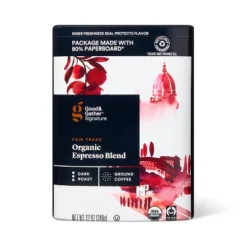 Signature Organic Espresso Blend Dark Roast Ground Coffee - 12oz - Good & Gather™ -Good And Gather Store GUEST d32febe9 8296 46d7 8e8f 0d31969e7d5f