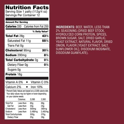 Steakhouse Seasoned Beef Burger Patties - Frozen - 48oz/12ct - Good & Gather™ 1 Steakhouse Seasoned Beef Burger Patties - Frozen - 48oz/12ct - Good & Gather™
