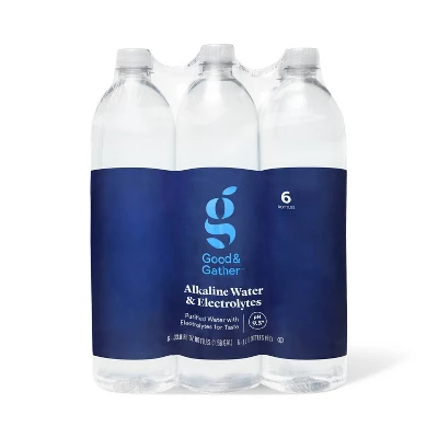Alkaline Water And Electrolytes - 6pk/1L Bottles - Good & Gather™ 4 Alkaline Water And Electrolytes - 6pk/1L Bottles - Good & Gather™ - Image 4